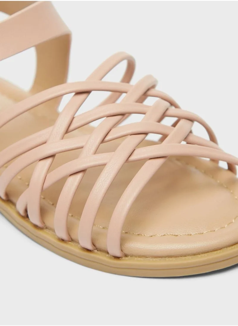 شو اكسبرس Kids Cross Strap Velcro Sandals