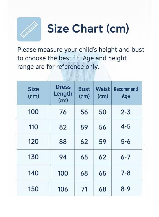 شبيلي فستان تنكري لأميرة الثلج للبنات مع طقم تنكري 8 قطع، فستان سهرة بترتر متلألئ مع تاج وعصا سحرية ومجوهرات وجديلة وحقيبة، مناسب للحفلات وأعياد الميلاد والهالوين للبنات من 2–9 سنوات، مقاس 100–150 سم - Image 4