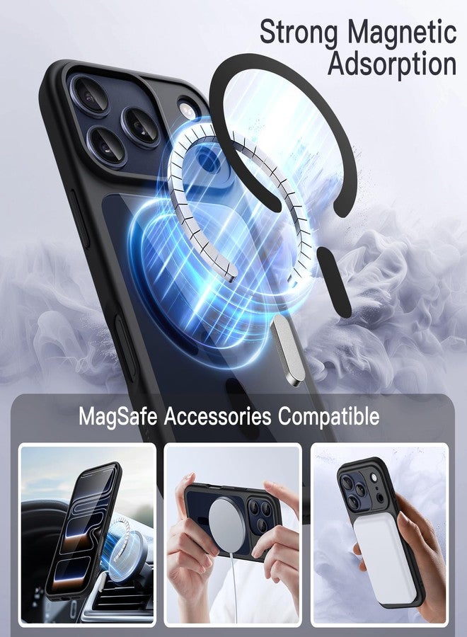 جي تيك جراب مغناطيسي من JETech لهاتف iPhone 17 Pro Max مقاس 6.9 بوصة، متوافق مع MagSafe، غطاء حماية مقاوم للصدمات، إطار TPU غير لامع بلون موحد، ظهر شفاف مقاوم للخدش (أسود) - Image 5