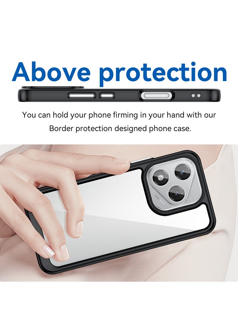 SanHu for Honor 400 LITE Case Cover, High Quality Hard Backplane Soft Border Pure and Bright Comfortable Feel Cell Phone Protective Case for Honor 400 LITE, Black - Image 4