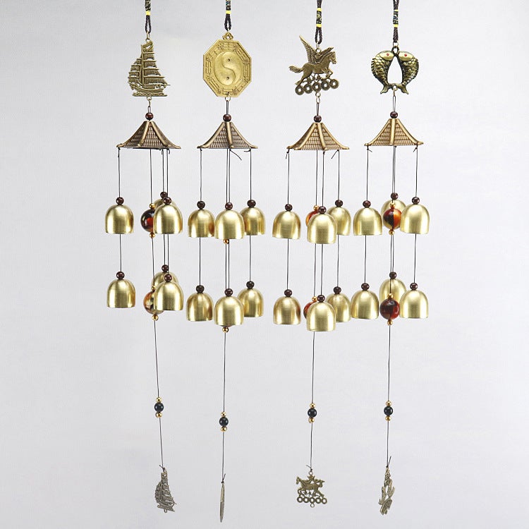 Metal Bronze Wind Chime Hanging Decoration Wind Chime Pisces Horse To Success Hanging Decoration Door Decoration Attractions Travel Souvenir Gift - Image 5