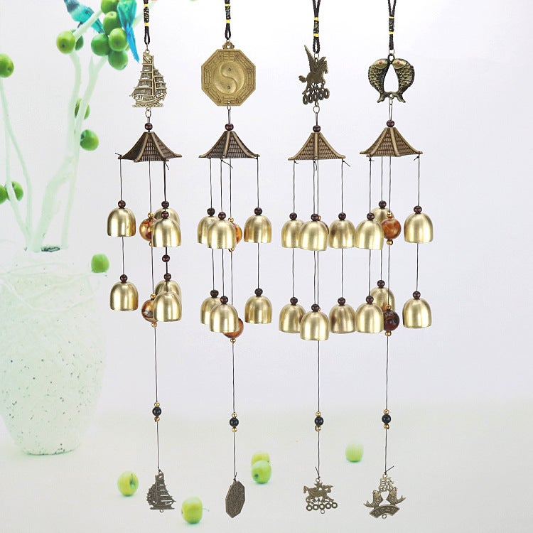 Metal Bronze Wind Chime Hanging Decoration Wind Chime Pisces Horse To Success Hanging Decoration Door Decoration Attractions Travel Souvenir Gift - Image 2