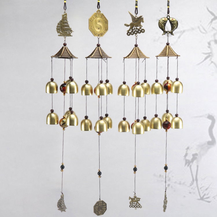 Metal Bronze Wind Chime Hanging Decoration Wind Chime Pisces Horse To Success Hanging Decoration Door Decoration Attractions Travel Souvenir Gift - Image 3