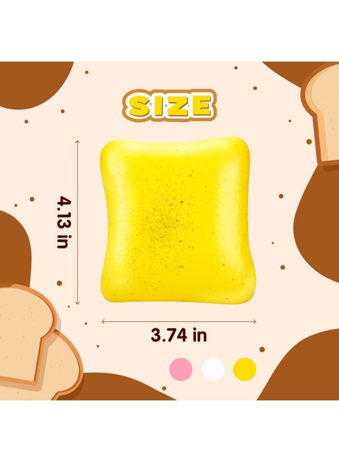 Meetion 3 Pack Slow Rising Squishy Butter Bread, Realistic Bread Squishies with Butter Scent, Soft Sticky Squishy Toy, Stress Relief Fidget for Focus, Popular Squishies Gift Party Favor - Image 4