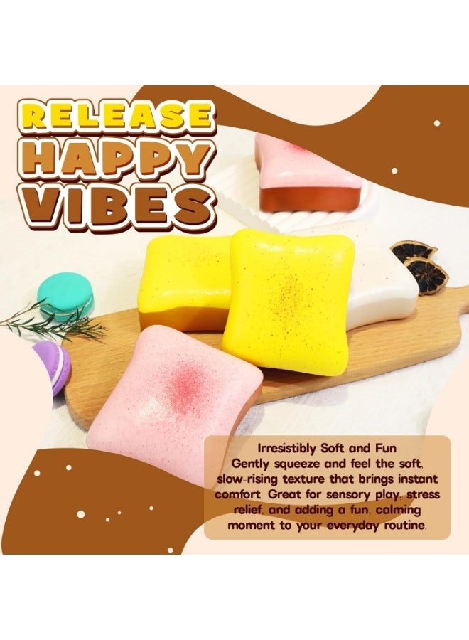Meetion 3 Pack Slow Rising Squishy Butter Bread, Realistic Bread Squishies with Butter Scent, Soft Sticky Squishy Toy, Stress Relief Fidget for Focus, Popular Squishies Gift Party Favor - Image 5