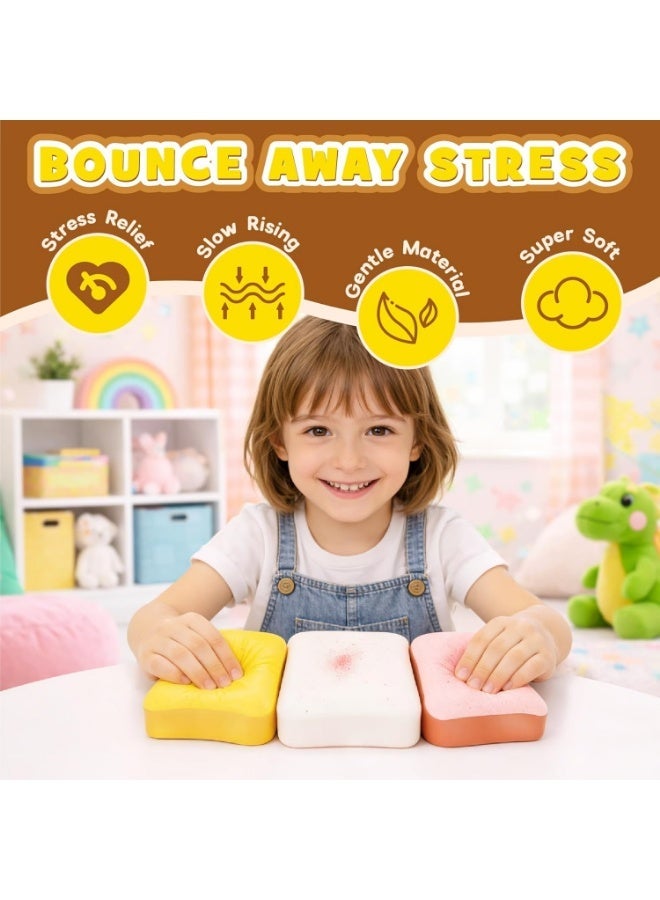Meetion 3 Pack Slow Rising Squishy Butter Bread, Realistic Bread Squishies with Butter Scent, Soft Sticky Squishy Toy, Stress Relief Fidget for Focus, Popular Squishies Gift Party Favor - Image 3