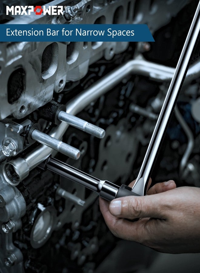 قاطع دائرة MAXPOWER مقاس 24 بوصة بمحرك 1/2 بوصة مع قضيب تمديد 125 مم ومقابس مكونة من 3 قطع تتضمن 17 مم و19 مم و21 مم - Image 5