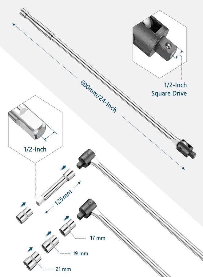 قاطع دائرة MAXPOWER مقاس 24 بوصة بمحرك 1/2 بوصة مع قضيب تمديد 125 مم ومقابس مكونة من 3 قطع تتضمن 17 مم و19 مم و21 مم - Image 2