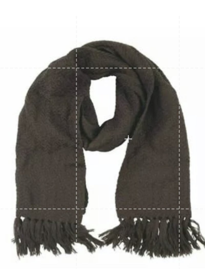 شال شتوي دافئ للرجال والنساء باللون بني - Image 1