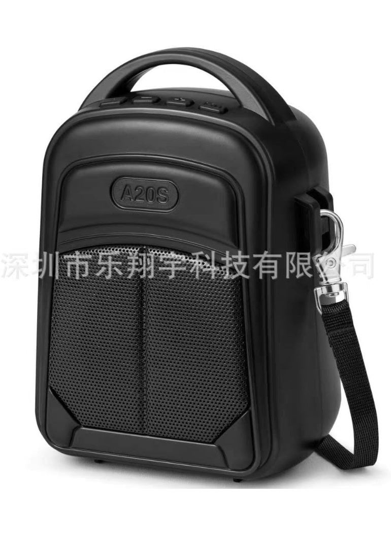 Bluetooth Speaker Bag Shape High Sound Pure Sound with USB and Memory Port with Reinforced Plastic Handle and Practical Imported Mobile Holder W (Black) - Image 1