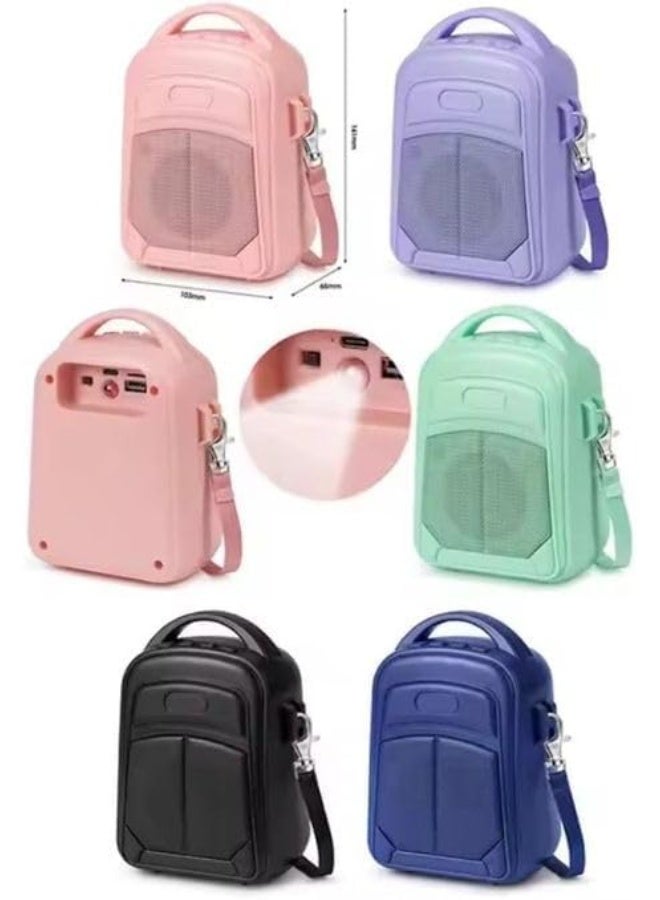 Bluetooth Speaker Bag Shape High Sound Pure Sound with USB and Memory Port with Reinforced Plastic Handle and Practical Imported Mobile Holder W (Black) - Image 2