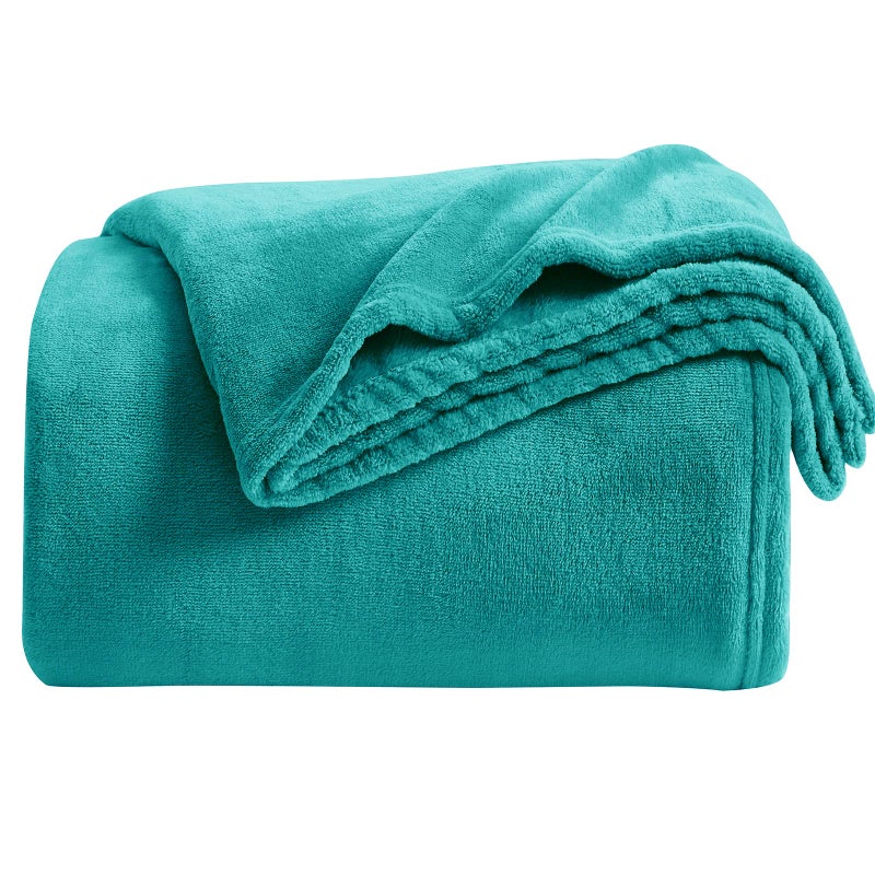 KMUSET Fleece Blanket Throw  Teal Lightweight Super Soft Cozy Luxury Bed Blanket