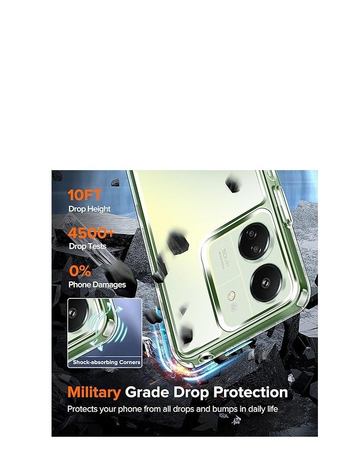 كيس حافظة شفافة من لا تصفر أبدًا لهاتف شاومى ريد مى 13 سي وبوكو سى 65  حماية عسكرية، مقاومة للصدمات، مقاومة للخدش، حافظة واقية شفافة، غطاء هاتف محمول شفاف رفيع - Image 3