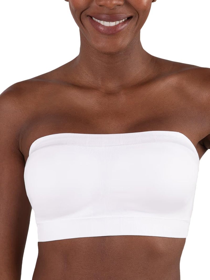SHAPERMINT Strapless Bras for Women - Bandeau Bra, Small to Plus Size Bras for Women, Strapless Top White - Image 1