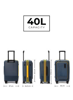 Mokobara MOKOBARA Polycarbonate The Cabin Pro Luggage 58Cms Cabin Size German Makrolon Poly-Carbonate Soft 8 Hinomoto Wheels Suitcase Trolley (Ocean Sunray 2.0 - Black), Small  - Image 5