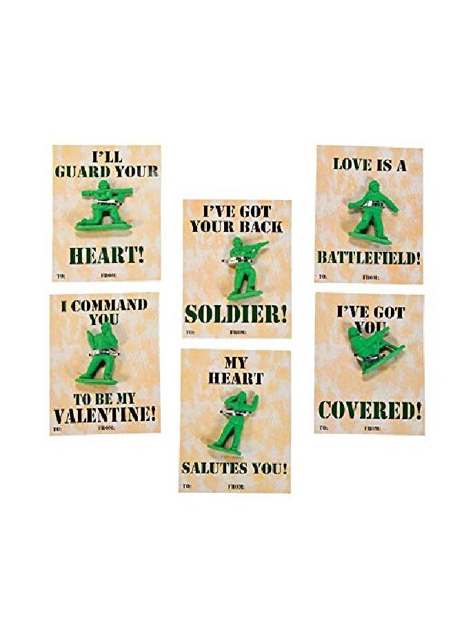 Fun Express Valentine'S Day Army Guy Cards With Erasers Set Of 24  - Image 1