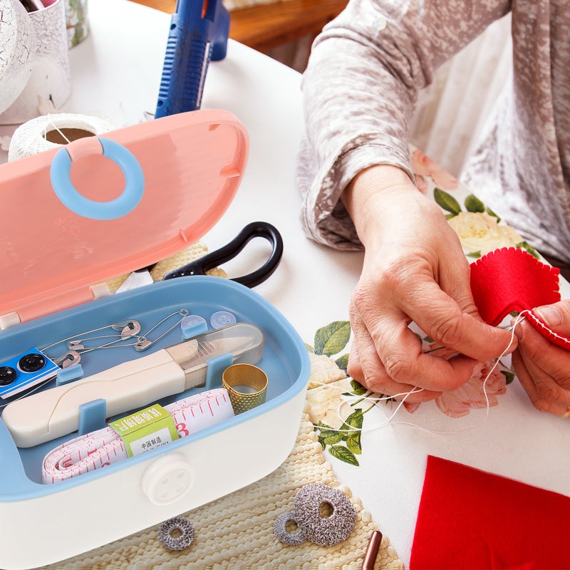 2pcs Portable Sewing Needlework Box Stitching Tool Box for Home ( ) - Image 5