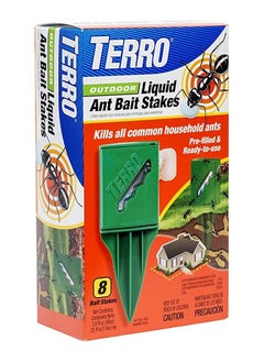 Terro Ant Killer Baits Stakes Outdoor Liquid 8 Traps  Kills Entire colony  - Image 1