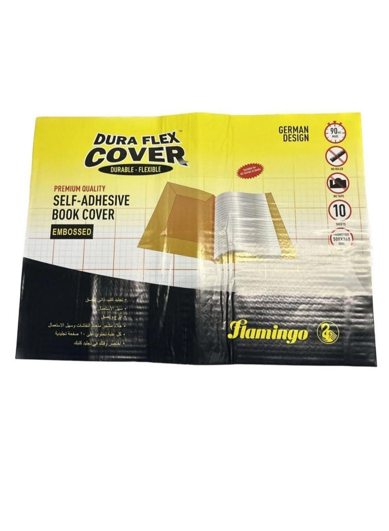 Flamingo Self Adehsive Book Cover Emobossed 10 Sheets 500x360mm - Image 2
