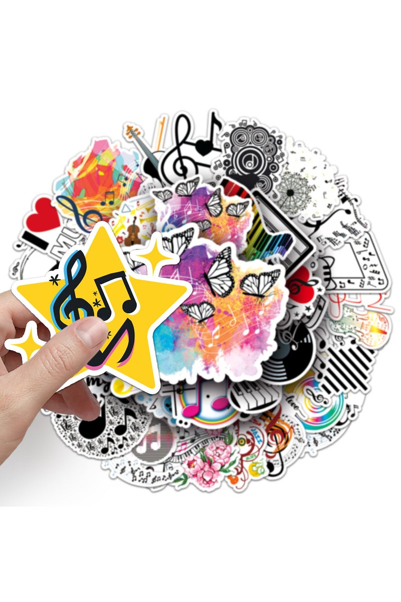 قوس قزح أورينبو 50 قطعة من ملصقات الموسيقى، ملصقات نوتة موسيقية لأجهزة الكمبيوتر المحمول، ملصقات جميلة للأولاد والبنات، زجاجات المياه، الهواتف، الأمتعة، الدراجات، أكواب الدراجات، ألواح التزلج، ملصقات مقاومة للماء للأطفال والمراهقين - Image 5