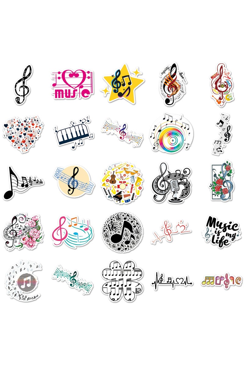 قوس قزح أورينبو 50 قطعة من ملصقات الموسيقى، ملصقات نوتة موسيقية لأجهزة الكمبيوتر المحمول، ملصقات جميلة للأولاد والبنات، زجاجات المياه، الهواتف، الأمتعة، الدراجات، أكواب الدراجات، ألواح التزلج، ملصقات مقاومة للماء للأطفال والمراهقين - Image 4