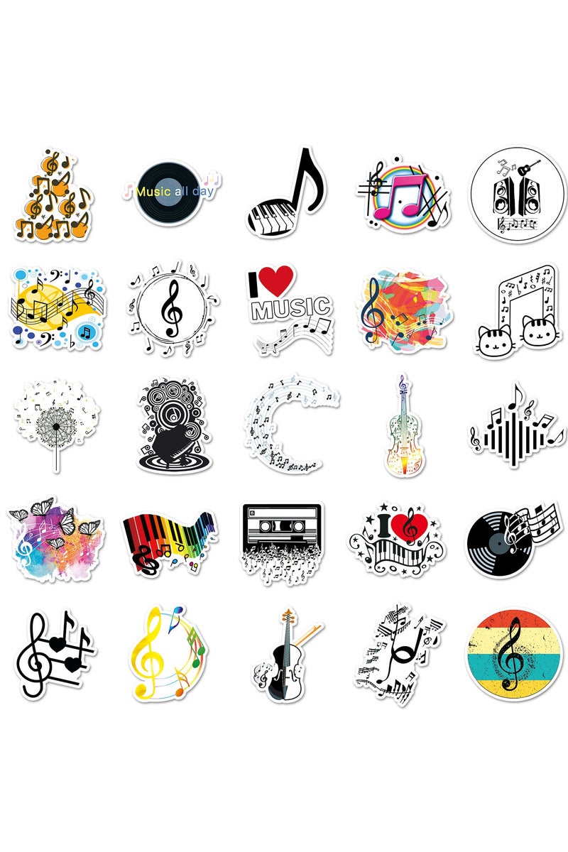 قوس قزح أورينبو 50 قطعة من ملصقات الموسيقى، ملصقات نوتة موسيقية لأجهزة الكمبيوتر المحمول، ملصقات جميلة للأولاد والبنات، زجاجات المياه، الهواتف، الأمتعة، الدراجات، أكواب الدراجات، ألواح التزلج، ملصقات مقاومة للماء للأطفال والمراهقين - Image 3