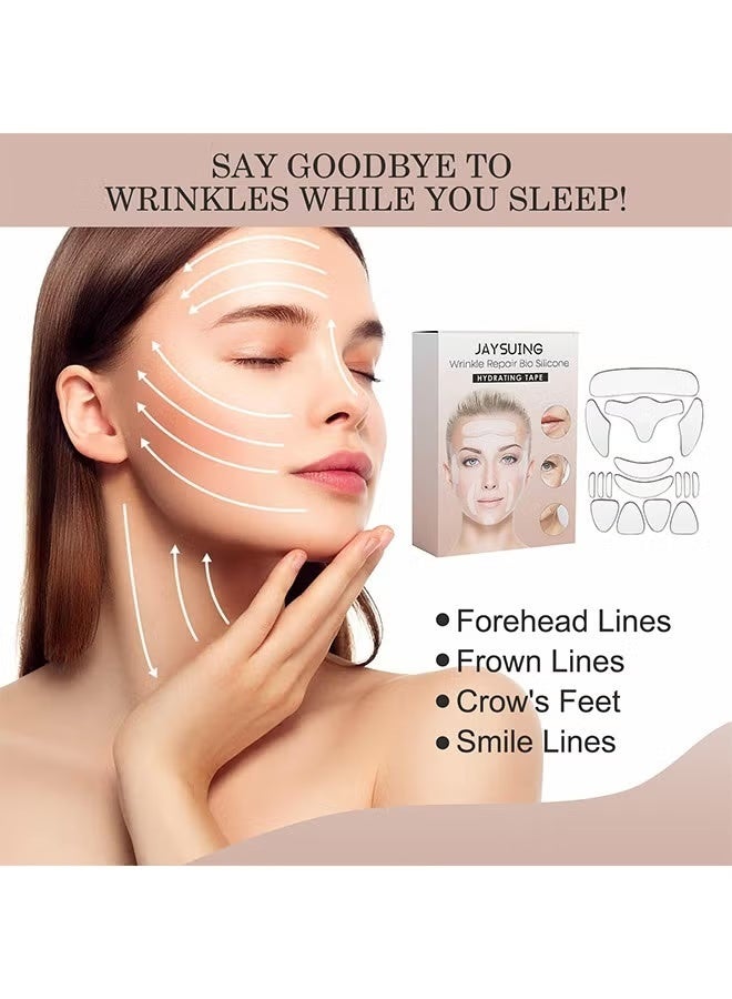 Jaysuing Face Toning Tape Set, Anti Freeze Anti Wrinkle Belts Patche, Facial Myofascial Lift Patches for Eye, Mouth ect (Transparent) - Image 3