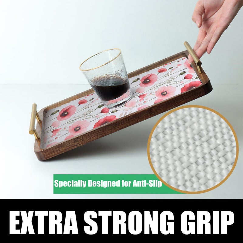 Amiitay Floral Shelf Liners Strong Non-Slip and Non Adhesive Shelf and Drawer Liners for Kitchen Cabinet Wire Fridge, Waterproof Shelf Drawer Liner,Easy to Clean,12IN x 10FT,Red - Image 4