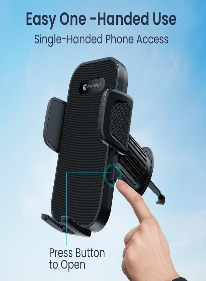 Portronics Clamp Y Adjustable Air Vent Mobile Holder for Car with 360° Rotational, One Click Release Button, Compatible with 4.8 to 6.8 inch Devices(Black) - Image 5