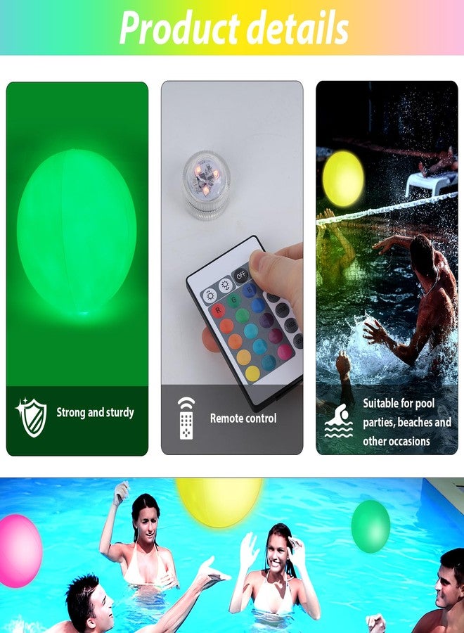 FUTUREPLUSX Pool Toys, 3PCS Light Up Beach Balls with Remote-Control 12 Inches Glow in The Dark Water Toys, for Kids Adult Outdoor Pool Beach Party Games and Decorations - Image 3