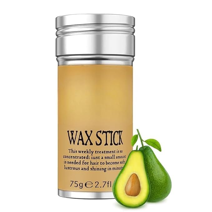 Polmi Hair Wax Stick for Women Men Avocado Beeswax Styling Stick AntiFrizz Edge Control Smooth Finish LongLasting Hold 75g - Image 1
