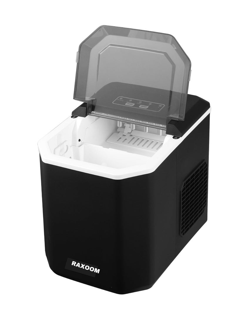 Raxoom Ice Cube Maker Machine Making Bullet Ice Cubes 33 lbs/24 hrs, With Handle and Automatic Cleaning Function, Countertop with Ice Scoop for Home Kitchen, Bars, Coffee Tea Shops (Plastic)  - Image 4