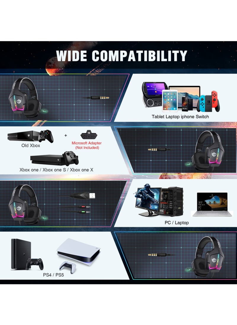 SoulBytes - Soulbytes 3.5mm Wired Gaming Headset Over Ear With Microphone for PS4 PS5 Switch PC Xboxone Laptop - Image 1