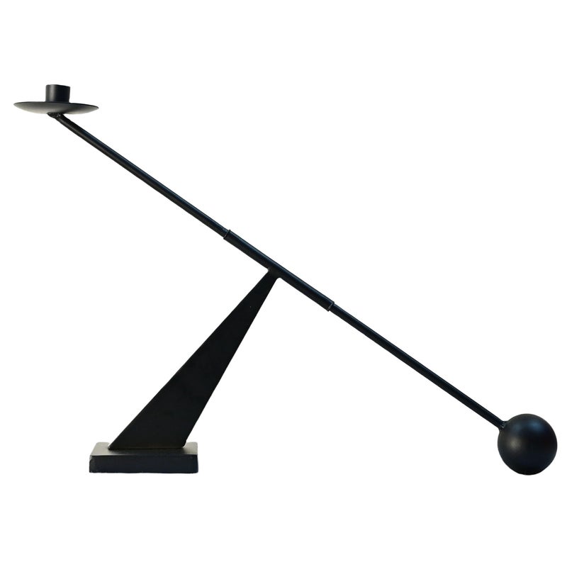 Remenna Black Metal Modern Candle Holder Candlestick Holders Decorative Candle Stand Tapered Candle Holders Home Decoration 19 inch