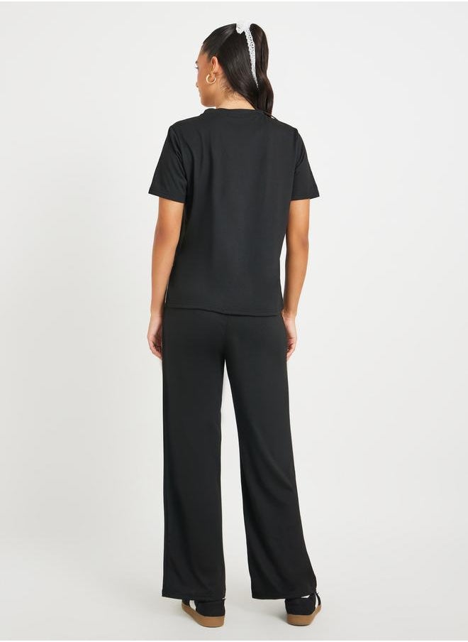 Take Two Take Two Floral Printed Short Sleeve T-Shirt and Joggers Co-Ords  - Image 5