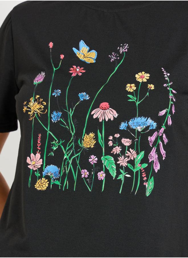 Take Two Take Two Floral Printed Short Sleeve T-Shirt and Joggers Co-Ords  - Image 4