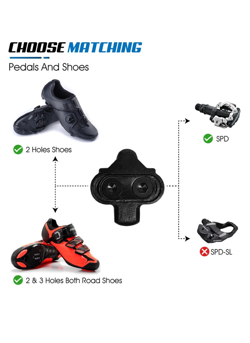 SYOSI SYOSI Mountain Bike Pedal Cleats, SHIMANO SPD Compatible, Pair of Black Bicycle Cleats with Metal Plates, Foot Cleats Cleats for Indoor Cycling and Outdoor Road Cycling Shoes  - Image 4