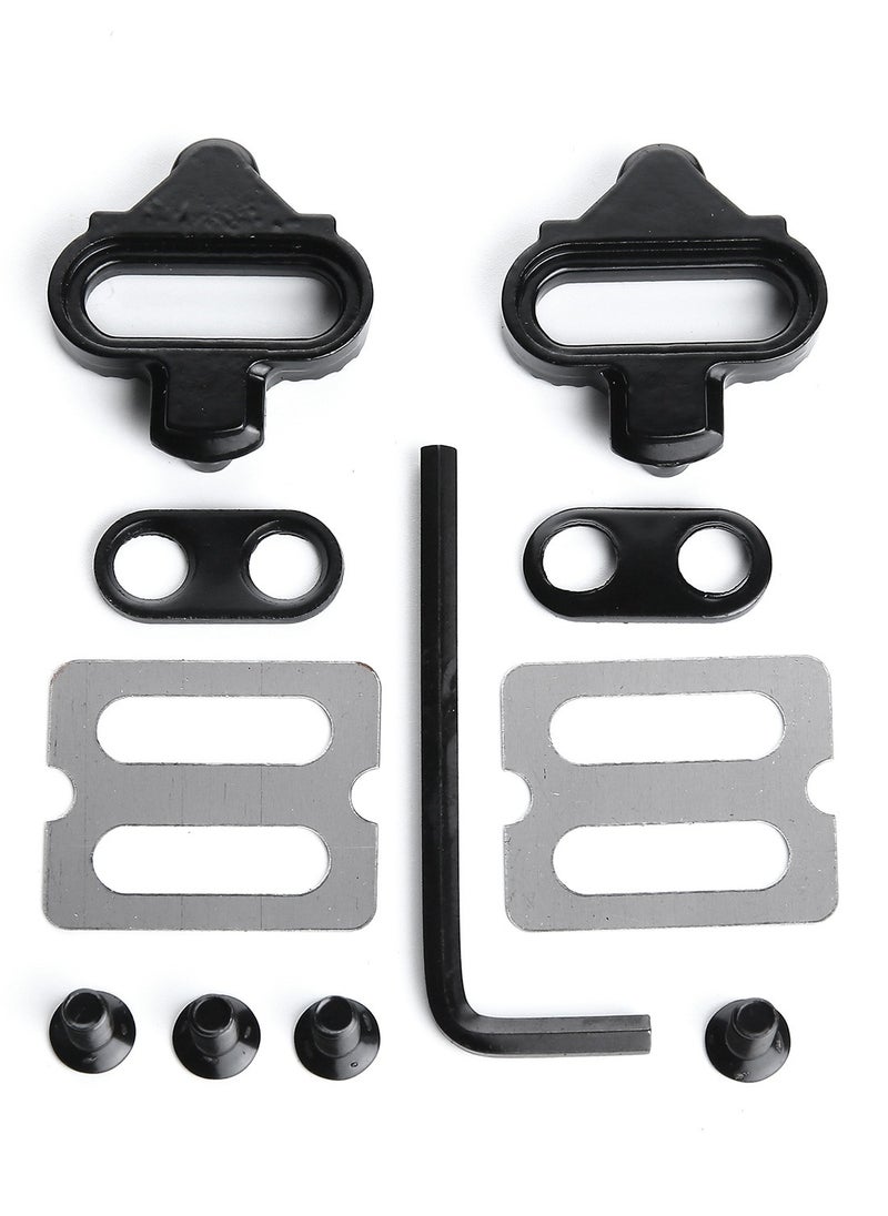 SYOSI SYOSI Mountain Bike Pedal Cleats, SHIMANO SPD Compatible, Pair of Black Bicycle Cleats with Metal Plates, Foot Cleats Cleats for Indoor Cycling and Outdoor Road Cycling Shoes  - Image 1