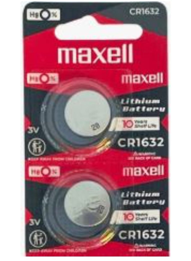 ماكسل قطعتان من بطاريات ليثيوم ماكسيل CR1632 يابانية 3 فولت