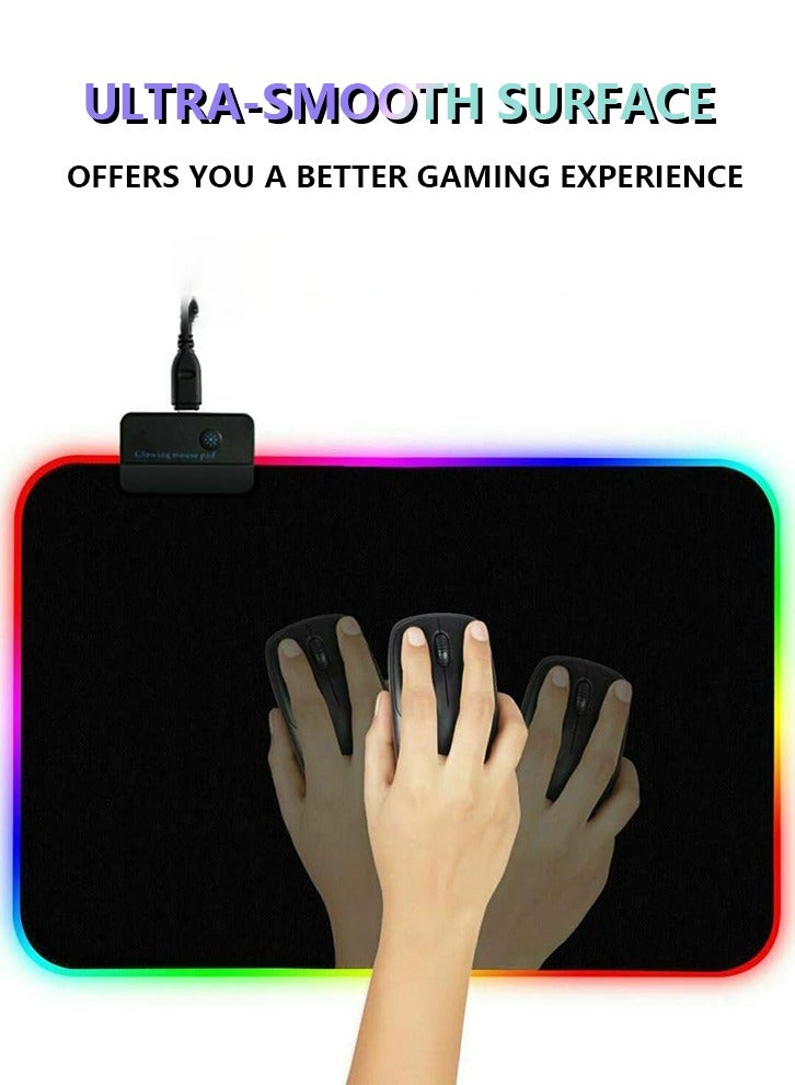 Gaming Mouse Pad RGB LED Light Color Switching for Computer Laptop Colorfull  - Image 3