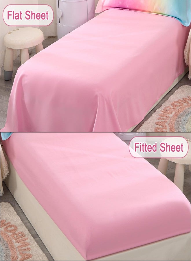 Wowelife 4 Piece Toddler Bedding Sets for Girls Pink Toddler Girl Bedding Set Toddler Bed Sets for Girls Stars Princess Comforter Set with Comforter, Flat Sheet, Fitted Sheet, Pillowcase, Pink - Image 3