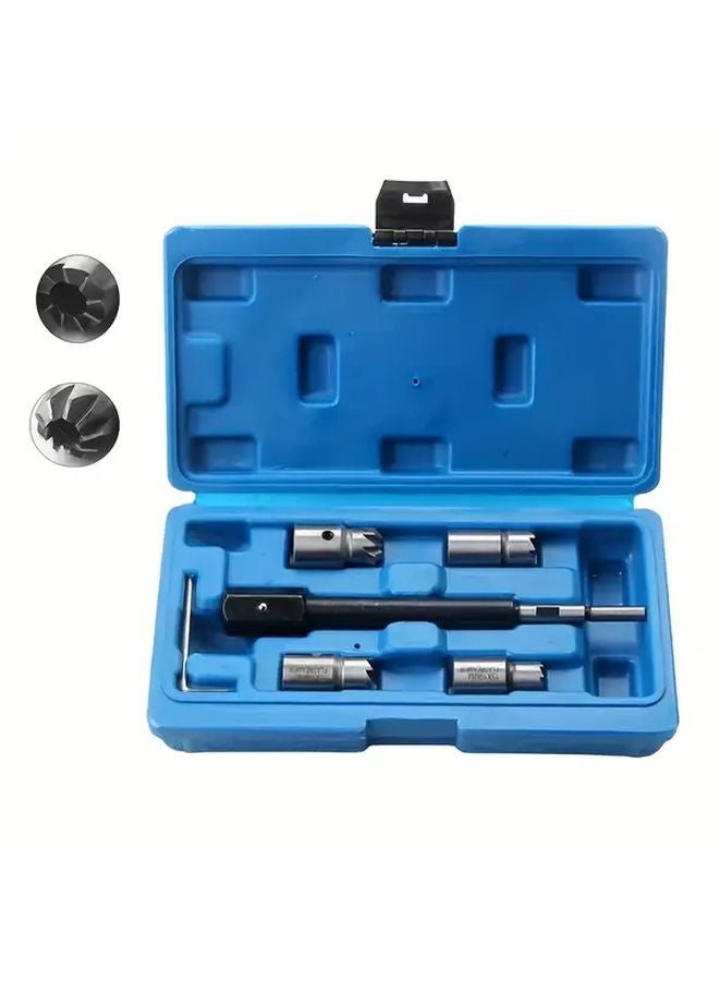 تحمل الصلب وقود الديزل فوهة الحقن قاعدة تنظيف أداة إصلاح مجموعة مربع أزرق - Image 5