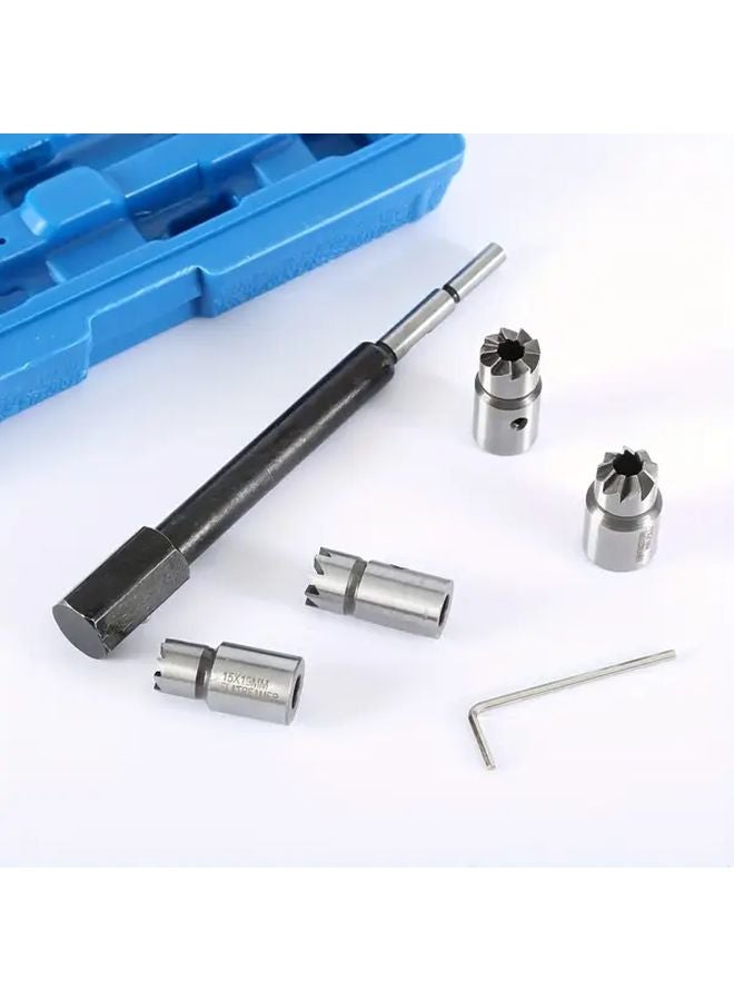 تحمل الصلب وقود الديزل فوهة الحقن قاعدة تنظيف أداة إصلاح مجموعة مربع أزرق - Image 4