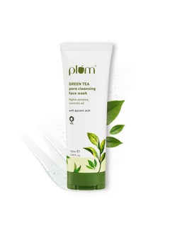 Plum Green Tea Pore Cleansing Face Wash For Oily Skin | With Glycolic Acid | Controls Excess Oil | Removes Dead Skin Cells | Gentle & Non-Drying | Women & Men | 100% Vegan | 100 Ml  - Image 1
