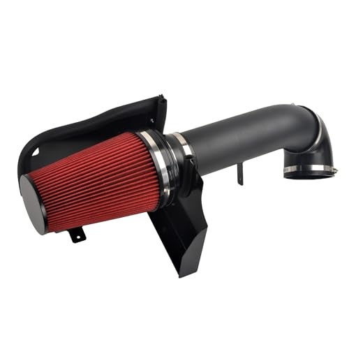 GESEXI 4" Cold Air Intake System + Heat Shield Compatible with 1999-2006 GMC/Chevy V8 4.8L/5.3L/6.0L Silverado 1500/2500/3500 (Black & Red) - Image 1