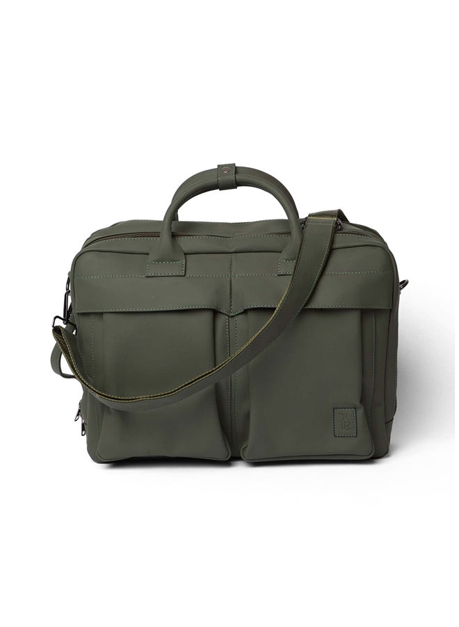 Fancy Logo Embellished Waterproof Backpack/Business Bag In With Front Pockets And Adjustable Straps