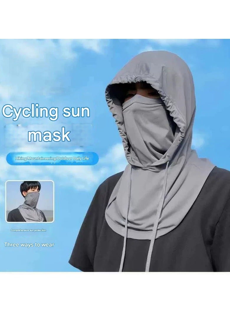 Goolsky Summer Ice Silk Sun Protection Head Cover – Outdoor Cycling Sunshade UV Blocking Full Face Neck Three in One Mask - Image 1
