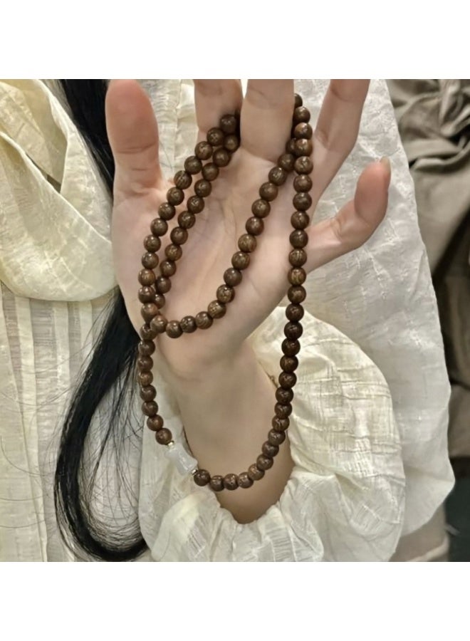 سوار من خرز خشب الصندل الطبيعي متعدد الطبقات هدية للنساء والرجال - Image 2
