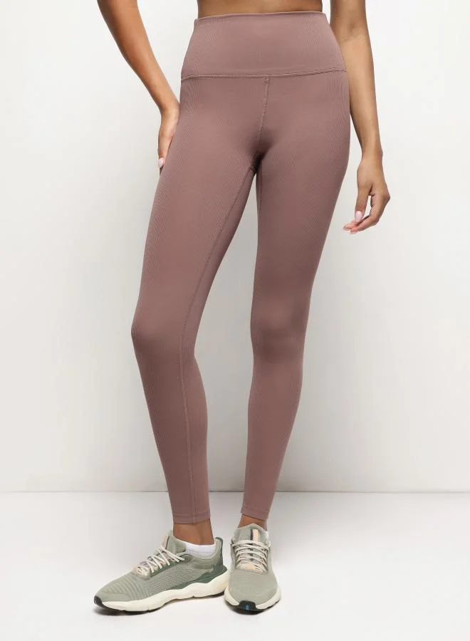 ZAECY Ribbed 7/8 Leggings – Espresso Brown