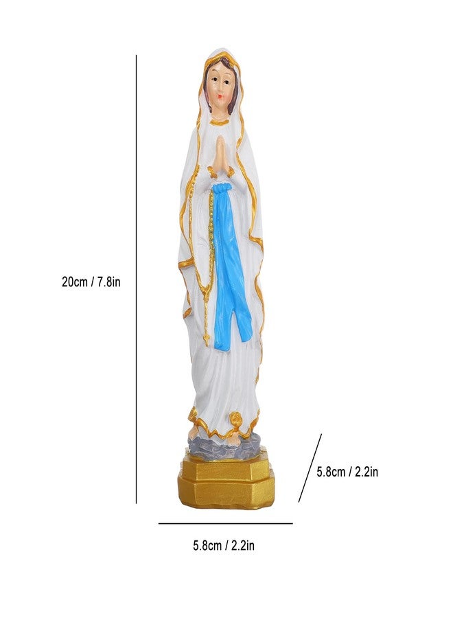 KOMI Virgin Mary Statue 7.8 Inch Our Lady of Lourdes Religious Resin Statues Catholic Blessed Mother Virgen Maria Figurine for Home Altar Decor - Image 4